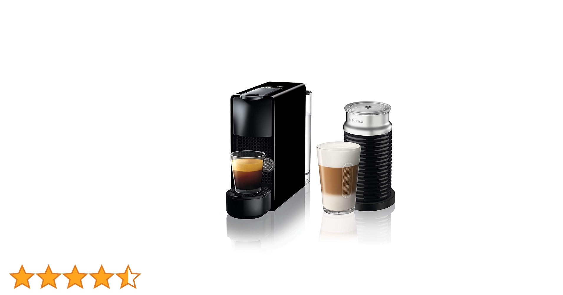 Nespresso Essenza Mini & Aeroccino 3 セット Essenza Mini Piano Black Coffee Machine Bundle - Nespresso